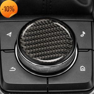 New 2Pcs Car Real Volume Button Cover Trim for Mazda CX-5 2017-2018 Auto Styling Carbon Fiber car accesories interior Decoration