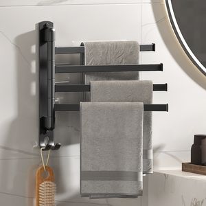 Banyo havlu rafı döndürülebilir havlu tutucu alanı alüminyum çubuk çubuk havlu askı mutfak rafı kağıt asılı duvar monte