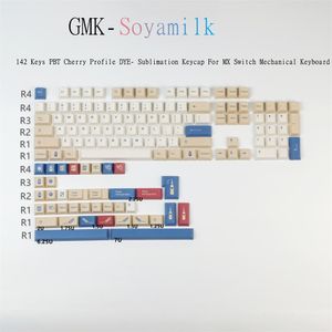 Accessoires 142 Tasten PPT -Schlüsselkaps GMK Sojamilk Cherry Dyesublimation Keycap für mechanische Tastatur GK61 GH60 mit 1,75U 2U Shift ISO