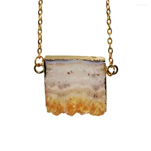 Colares pendentes 2023 nevklaces para mulheres pingentes de citrina de quartzo amarelo de amuleto com cristal pêndulo femme vintage chanking stones 1pc
