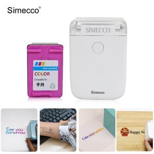 Printers Mini Handheld Color Inkjet Printer Portable Wireless Wifi Smart Label Picture Pattern Barcode Tattoo With Ink Cartridge DIY