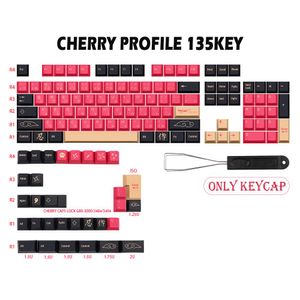 Tillbehör Gmkey Red Samurai Theme PBT Dye Subbed KeyCap för MX Cherry Switch Mechanical Keyboard Gmk KeyCap Cherry Profile ISO Key Cap