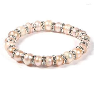 Bransoletka ze stopu z cynkiem z koralikami Pearl Pearl jest prosta i modna dla DIY biżuteria Birthday Birthday Dift Długość 19 cm Drop de Dhqcl