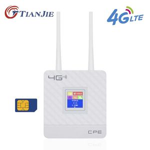 Routrar tianjie cpe903 3g 4g lte wifi router wan/lan port Dual extern antenner olåst trådlös CPE -router med SIM -kortplats