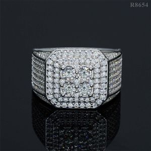 Men VVS Moissanite Diamond Rings Passed Test 925 Sterling Silver Moissanite Ring for Party Wedding Nice Gift Size
