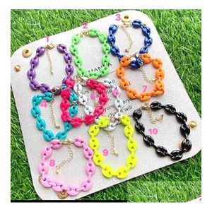 Braccialetti di collegamento a catena 5Pcs Mticolor Smalto Chicchi di caffè Braccialetto di alta qualità Per uomo Donna Gioielli anca Psera Drop Delivery Dhor4