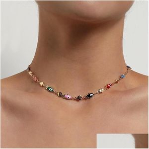 Chokers Choker Design Color Painting Fish Heart Short Necklace Women Creative Gold Fashion Jewelry Gift Drop Delivery Necklaces Penda Dh3Pz