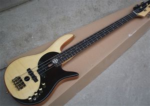 Yin Yang Tai Chi 4 Strings NaturalWood Color Electric Bass Guitar PassiveとActive Pickups Switch Ash Body Golden Hardware Rosewood Fingerboard