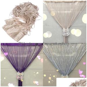 Curtain Drapes Modern Cute Flash Line Shiny Tassel String Door Window Room Divider Valance Home Decoration 200X100Cm1 Drop Deliver Dhewl