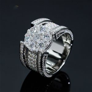 New Fashion Mens Moissanite Rings Passed Diamond Test S925 Silver D Color Moissanite Ring for Party Wedding Nice Gift