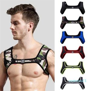 Geri Destek 1 Pc Omuz Kayışı Kas Egzersizi Koruyucu Dişli Seksi Tank Top Gay Giyim Men039s Fitness Neopren Kablo Demet Spor