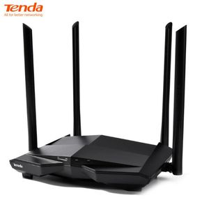 Routter Tenda AC10 Trådlös WiFi -router Dual Band 2.4G/5G 1000Mbps Gigabit Repeater 802.11ac fjärr App Control 4*6DBI High Gain Antenna