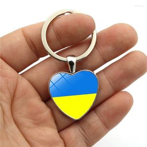 Schlüsselanhänger, Ukraine-Flagge, Schlüsselanhänger, Zubehör, ukrainischer Glasanhänger, Tasche, Auto, Schlüsselanhänger, niedlicher Charm-Halter für
