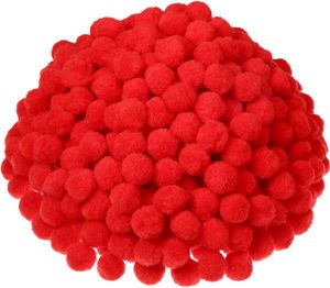 Pompomlar Sanat ve El Sanatları Bulanık Pom Poms Balls DIY Sanat Yaratıcı El Sanatları Süslemeleri için Yaratıcı Dekorasyonlar Çeşitli Boyutlar Seçim (Kırmızı)