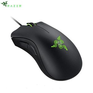 Myse Razer Gaming Mysz Mysa Deathadder Essential Ergonomic Professional Mysz 6400 DPI czujnik optyczny dla komputerowych myszy PC laptopa