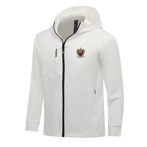 OGC Nice Men Jackets Cappotto caldo autunnale per il tempo libero Felpa con cappuccio da jogging all'aperto Giacca sportiva casual con cerniera intera manica lunga