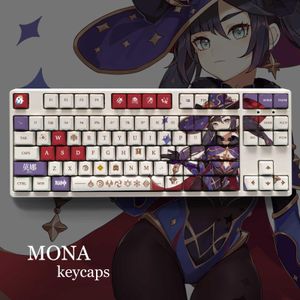 Combos Genshin Impact Theme Mona PBT Material KeyCaps 108 Keys Ställ in för mekaniskt tangentbord OEM -profil Endast KeyCaps Manyudou