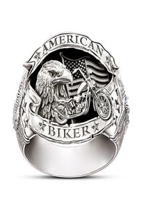 Carved Words American Biker Men Ring Motorcycle dom Eagle Animal Jewelry Hip Hop Rock Gift For Boyfriend Punk Rings4829458