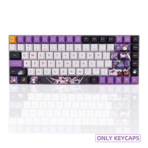 Accessories 139 keys Genshin KeQing Theme keycaps Cherry height Game theme PBT Cosplay keycaps for Mechanical keyboard caps anime keycaps