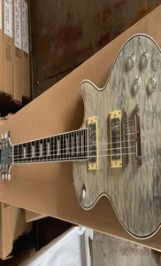 Custom Ultima Gray Pearl Limited Run Run Maple Top Top Guitar Guitar Abalone Body Binding One Piece Neck Ebony Fingerboard Gro4125407