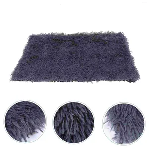 Camas de gato macio macio de animais de estimação, manta de almofada quente para inverno (cinza escuro)
