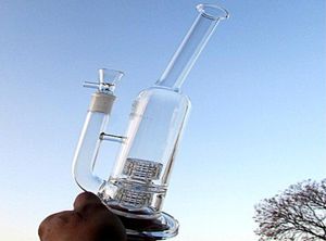Mobius Glass bong Stereo dabs herb oil rigs Double Stereo Matrix Perc base pesada fab glass bong dos estilos famale joint 188mm1264639