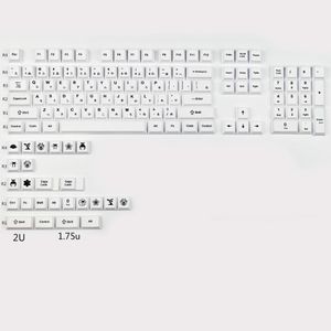 Combos PBT KeyCap японский профиль вишневой вишни 128 Ключи минималистской белой темы Кейп -Кейп Сублимация 1.75U 2U Сдвиг для механической клавиатуры