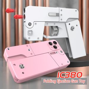 New Entertainment Folding Gun Toys Shell Ejection Mobile Phone Creative Deformation Folding Toy Guns Play Cool Phone Gift IC380 Pistol 2087