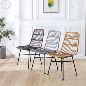 Kamp Mobilya Bahçesi Açık Beyaz Yemek Sandalyesi Cafe Set Metal Rattan Patio