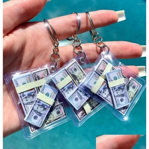 Schlüsselanhänger, Schlüsselbänder, Mini-Geldstapel, Taschenanhänger, Schlüsselanhänger, Fake-Maschenmarkierer/Fortschrittsanzeiger/Clip-on-Charm/Taschenanhänger/Reißverschluss/Planer-Dhoos