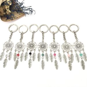 Keychains Lanyards Dreamcatcher Metal Keyring Fashion Tassel Keychain Pendant Car Bag Decoration Key Chain Drop Delivery Accessorie DH7PA