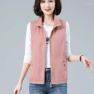 Gilet da donna Gilet Cappotto da donna Corto 2023 Primavera Autunno Giacche senza maniche Versione coreana Abbigliamento da madre Gilet femminile allentato e sottile