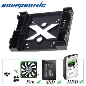 Adaptadores SuperSonic 5.25 Posição de acionamento óptico para 3,5 polegadas de 2,5 polegadas SSD 8cm Adaptador de ventilador Docante de suporte de disco rígido para gabinete de PC