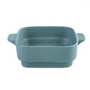 Servis uppsättningar Mini Cake Pan Oven Baking Tray Ovenware Snack Plate Rectangular Ceramic Baker