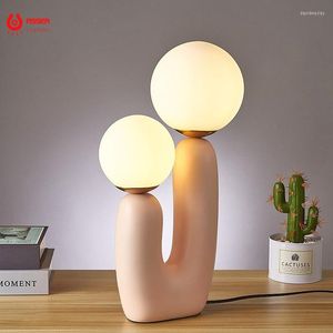 Table Lamps Nordic Ins Style Creative Art Lamp Modern Minimalist Bedroom Bedside Glass Children's Room Net Red LED