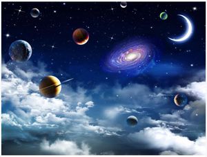 Tapeten Benutzerdefinierte 3D-Deckenwandbilder Tapete für Wände 3 D HD Fantasy Sky Planet Sternenhintergrund Wandpapiere Home Decor