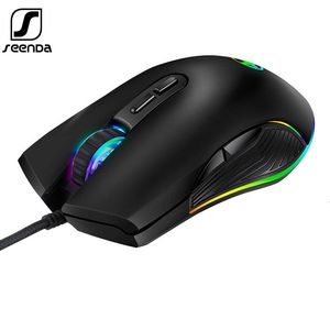 Mice SeenDa Professional USB Wired Game Mouse 3600 DPI Typec Mouse for Macbook Backlight LED Ergonomic Gaming Mouse For Laptop PC