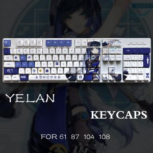 Combos Genshin Impact Theme Yelan PBT Material KeyCaps 108 Keys Ställ in för mekaniskt tangentbord OEM -profil endast KeyCaps Manyudou