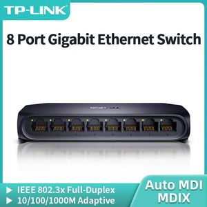 Switches Tplink 8 Porta Gigabit Ethernet Switch 1000BASET Plug and Play RJ45 Networking Hub Internet Splitter Auto MDI/MDIX TLSG1008U