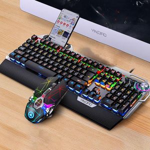 Combos Mechanische Tastatur Blue Switch Gaming-Tastaturen für PC Gamer-Klavier Gamer kabelgebundene Tastenkappen Tastaturen und Maus für Computer