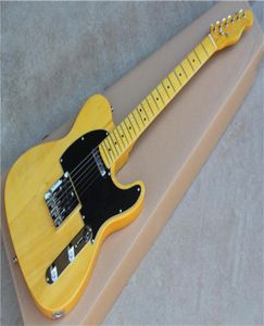 Anpassad butik 03952 Deluxe Telecaster Natural Tele Electric Guitar Butterscotch Blond Black PickGuard Vintage Maple Fingerboard 5814720