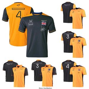 McLarens Men's T Shirts F1 Drużyna wyścigowa poliester Szybki suszący letni oddychający obroń