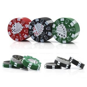 Tillbehör Plastisk 40mm Herb Grinder Poker Chip Style Hushållen Rökning 3 lager Metall Tobakslipor Drop Delivery Home Garden Su DH95I