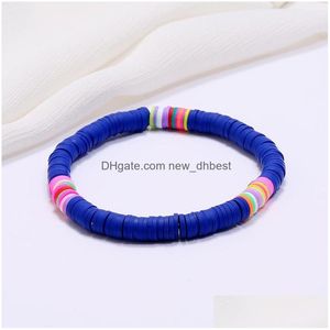 Chain Link Bracelets Fashion Round Piece 6Mm Soft Y Bracelet Bohemian Retro Ethnic Style Simple Elastic Rope Female Gift Drop Delive Dhgqf