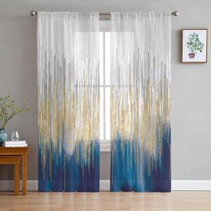 Curtain Blue Abstract Colors Sheer Curtains For Living Room Bedroom Home Decor Kitchen Tulle Windows Voile Drapes