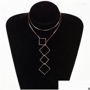 Chokers Choker Vintage Style Chic Y w kształcie złota Naszyjnik dla kobiet kółko barowe lariat wisiorek n086 Drop dostawa biżuteria naszyjnik dhkqz