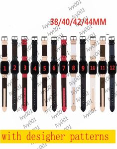 Designer-Echtlederarmband für Apple Watch Band iwatch 2 3 4 5 6 7 Bänder 41mm 45mm 38MM 40MM 42MM 44MM Trendy Replacement Watchba6048135