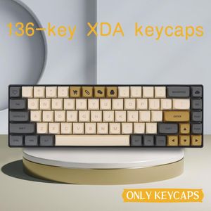 Accessories XDA Profile 136 PBT Keycap DYESUB Personalized Minimalist White Gray English Japanese Keycap For Mechanical Keyboard MX Switch