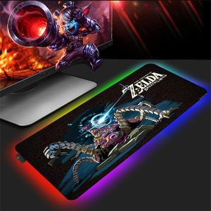 Descansa mouse almofada de jogos zelda acessórios do computador gamer teclado retroiluminado tapete de mesa mousepad rgb deskpad pc mesa mause anime xxl