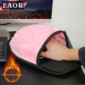 Rests EAOR USB Heating Hand Warmer Mouse Pads Large Space Plush Warming Winter Mouse Pad Nonslip Bracer Mousepad for Home Office